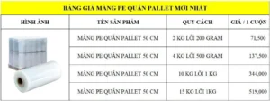 Bảng báo giá Màng PE quấn Pallet chất lượng cao tại Hưng Thịnh Global Pack