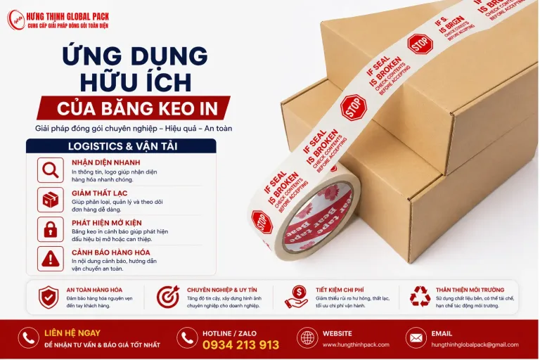 Thùng carton niêm phong chắc chắn bằng băng keo in logo cảnh báo bảo mật hàng hóa gửi vận tải