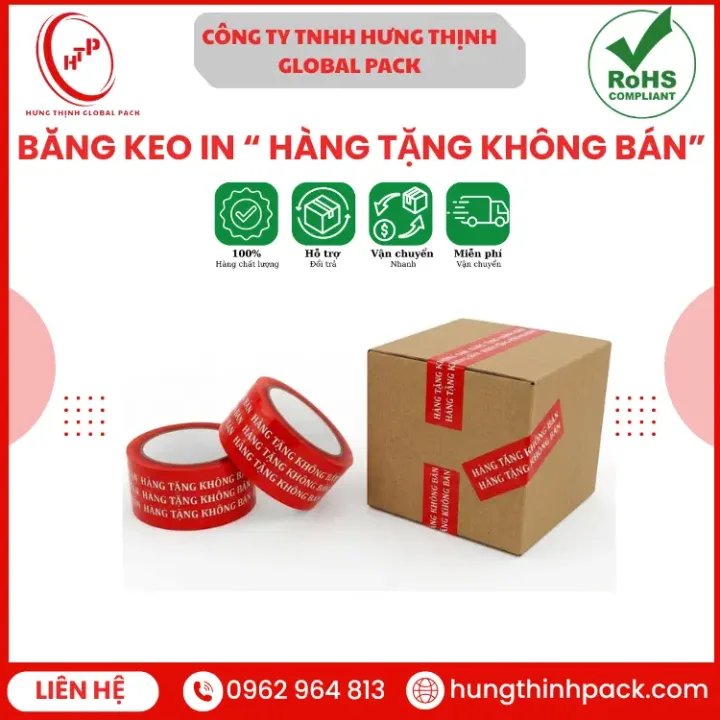 Băng keo hàng tặng không bán Hưng Thịnh Global Pack