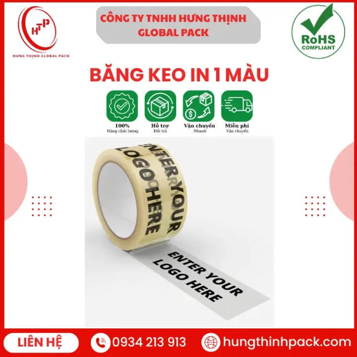Băng keo in 1 màu Hưng Thịnh Global Pack
