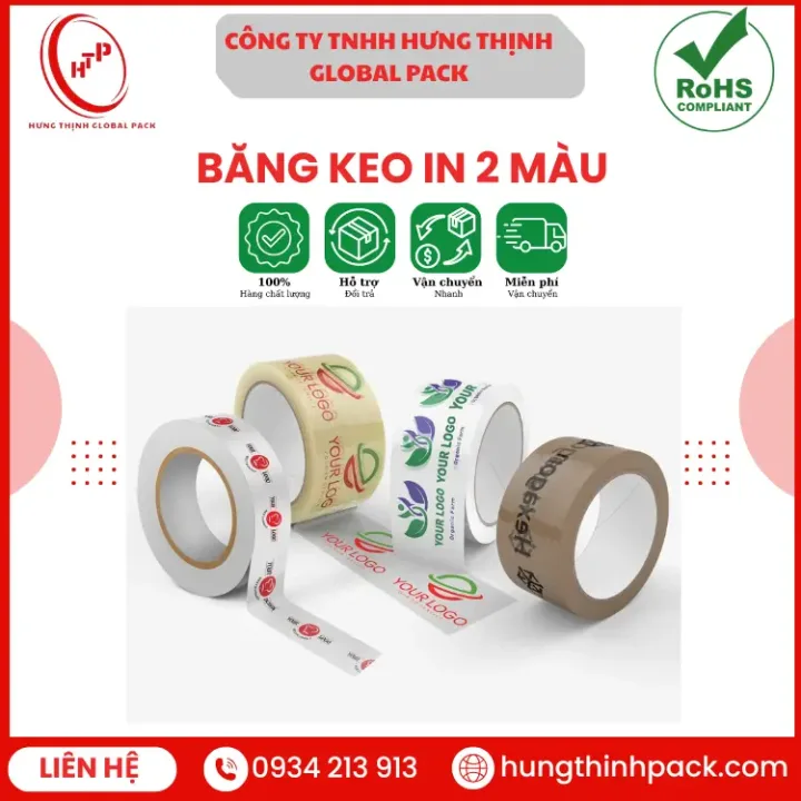 Băng keo in 2 màu chất lượng công nghiệp