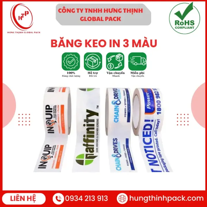 Băng keo in 3 màu chất lượng cao cho doanh nghiệp