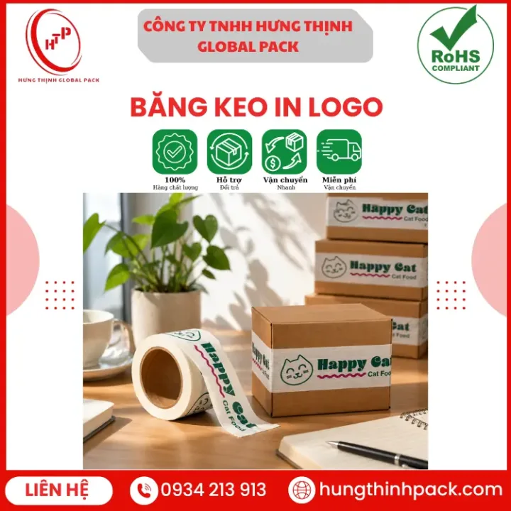 Băng keo in logo chất lượng cao Hưng Thịnh