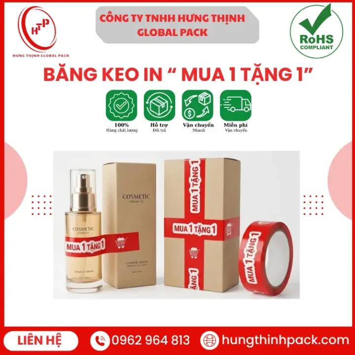 Băng keo mua 1 tặng 1 Hưng Thịnh Global Pack