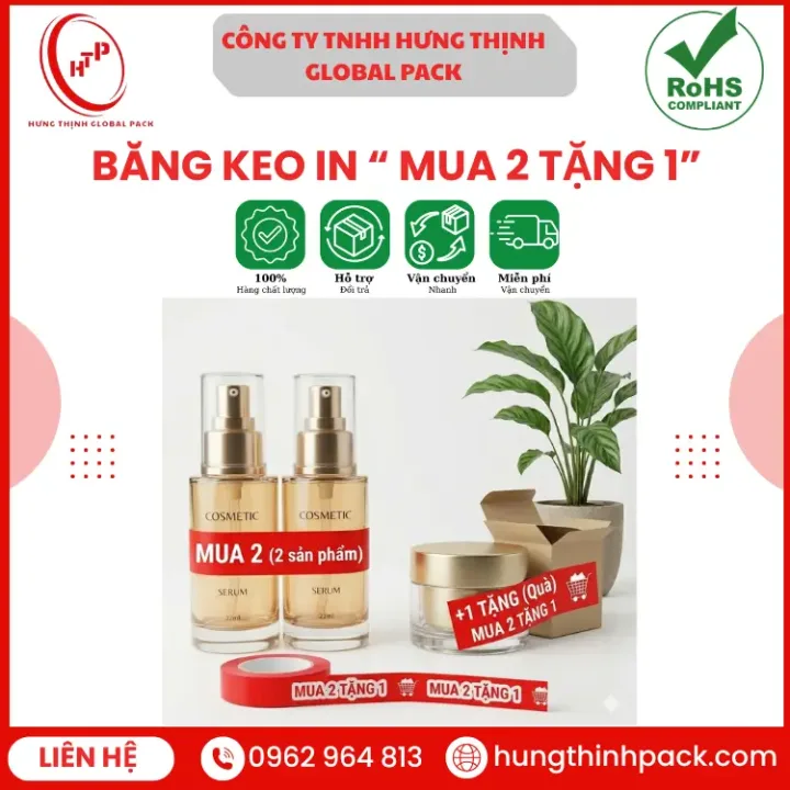 Băng keo mua 2 tặng 1 Hưng Thịnh Global Pack