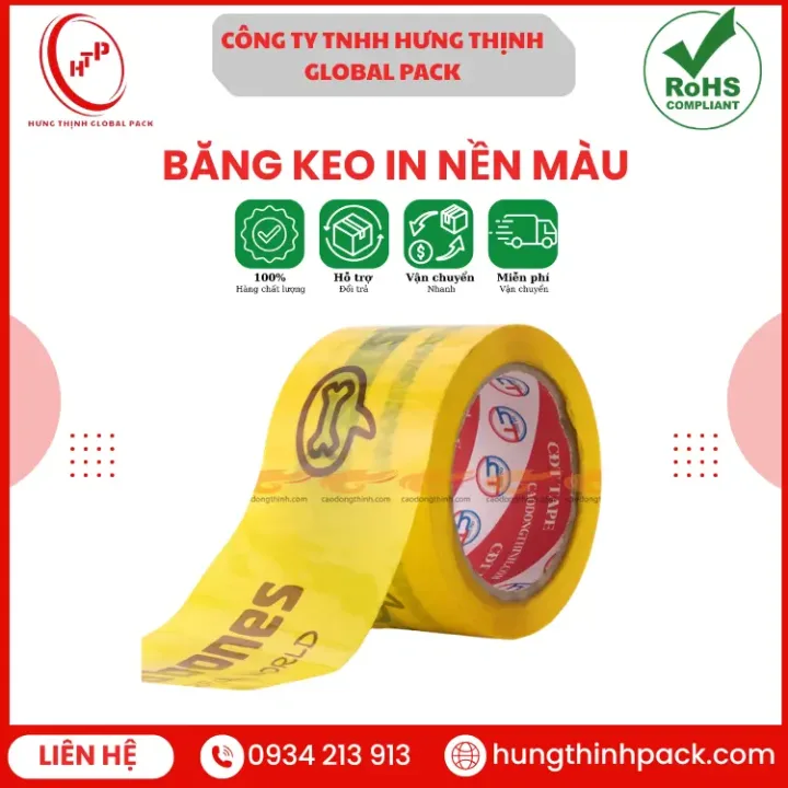 Băng keo in nền màu Hưng Thịnh Global Pack