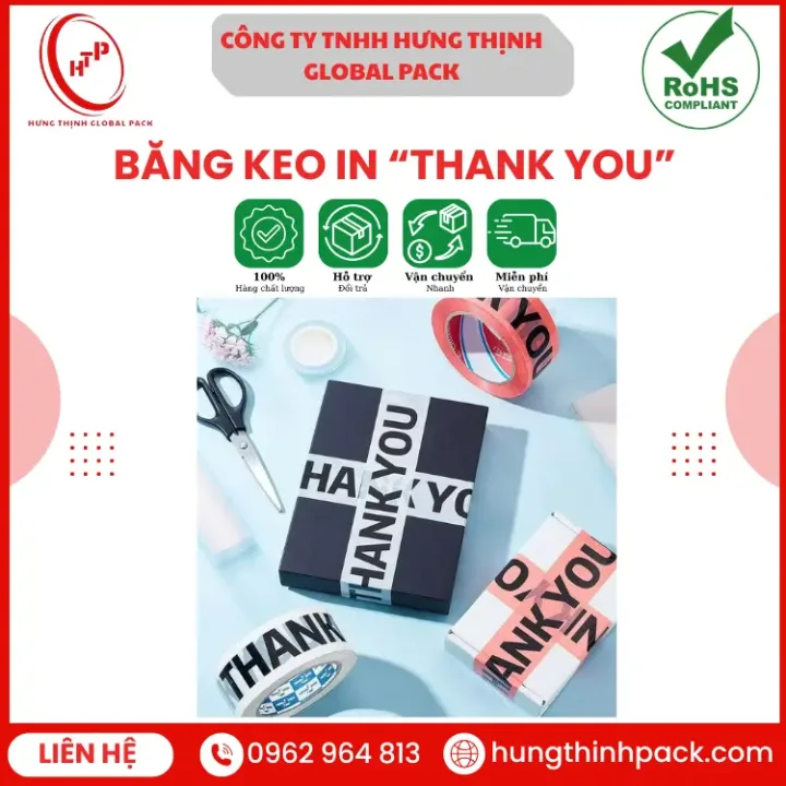 Băng keo Thank You Hưng Thịnh Global Pack