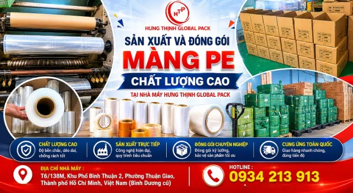 Sản xuất và đóng gói màng PE Stretch Film chất lượng cao tại Hưng Thịnh Global Pack