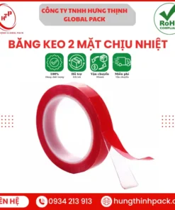 Băng keo 2 mặt chịu nhiệt màu đỏ siêu dính dùng cho công nghiệp và điện tử