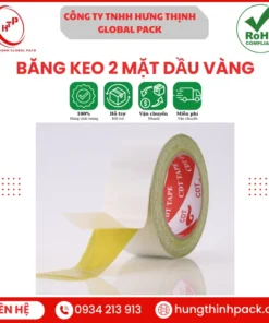 Băng keo 2 mặt dầu vàng siêu dính dùng cho quảng cáo nội thất và công nghiệp