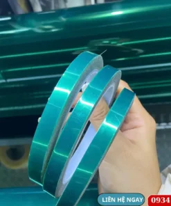 Băng keo chịu nhiệt PET màu xanh siêu dính dùng trong công nghiệp và gia công vật liệu