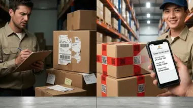 Băng keo QR truy xuất hàng hóa