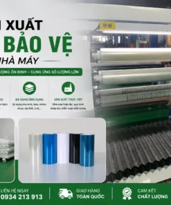 sản xuất màng bảo vệ tại nhà máy công nghiệp với dây chuyền máy móc hiện đại