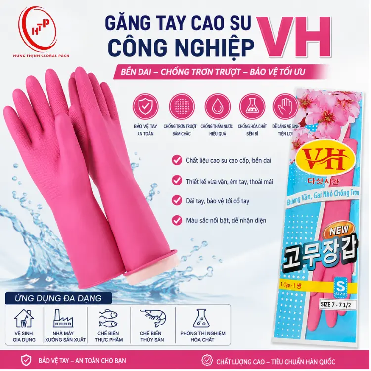 Găng Tay Cao Su Công Nghiệp VH Chống Trơn Trượt