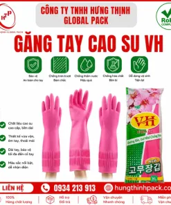 Găng tay cao su VH chống trơn trượt, chống hóa chất nhẹ, bảo vệ tay an toàn tại Hưng Thịnh Global Pack