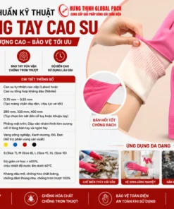 Tiêu chuẩn kỹ thuật găng tay cao su công nghiệp chống hóa chất chống trơn tại Hưng Thịnh Global Pack