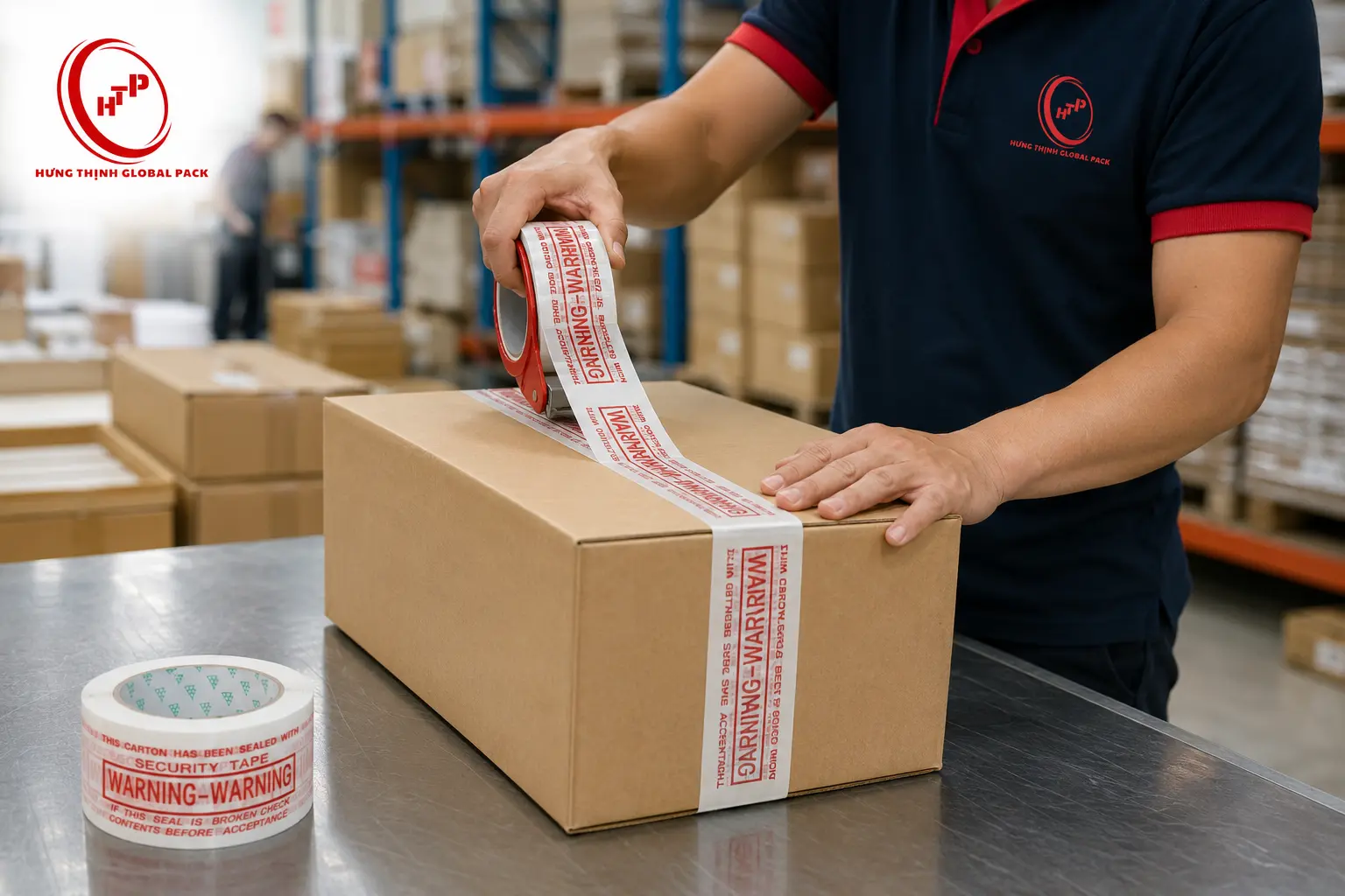 Băng keo in cảnh báo Warning giúp niêm phong thùng carton chắc chắn, truyền tải thông điệp cảnh báo rõ ràng và hỗ trợ kiểm soát hàng hóa trong kho, vận chuyển.