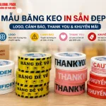 Khám phá các mẫu băng keo in sẵn đẹp gồm băng keo in logo, băng keo cảnh báo, băng keo Thank You và băng keo khuyến mãi. Giải pháp đóng gói chuyên nghiệp giúp tăng nhận diện thương hiệu, bảo vệ hàng hóa và nâng cao trải nghiệm khách hàng.