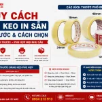Bảng quy cách và kích thước phổ biến băng keo in sẵn 12mm 18mm 24mm 48mm