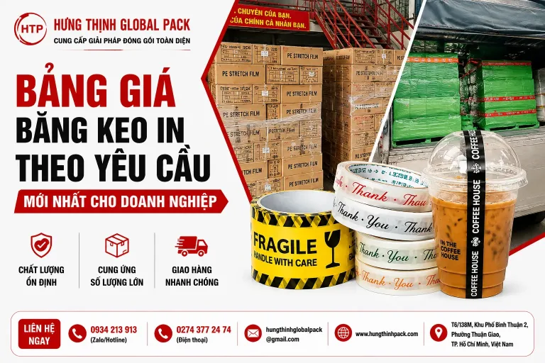 bảng giá đặt in băng keo theo yêu cầu cho doanh nghiệp