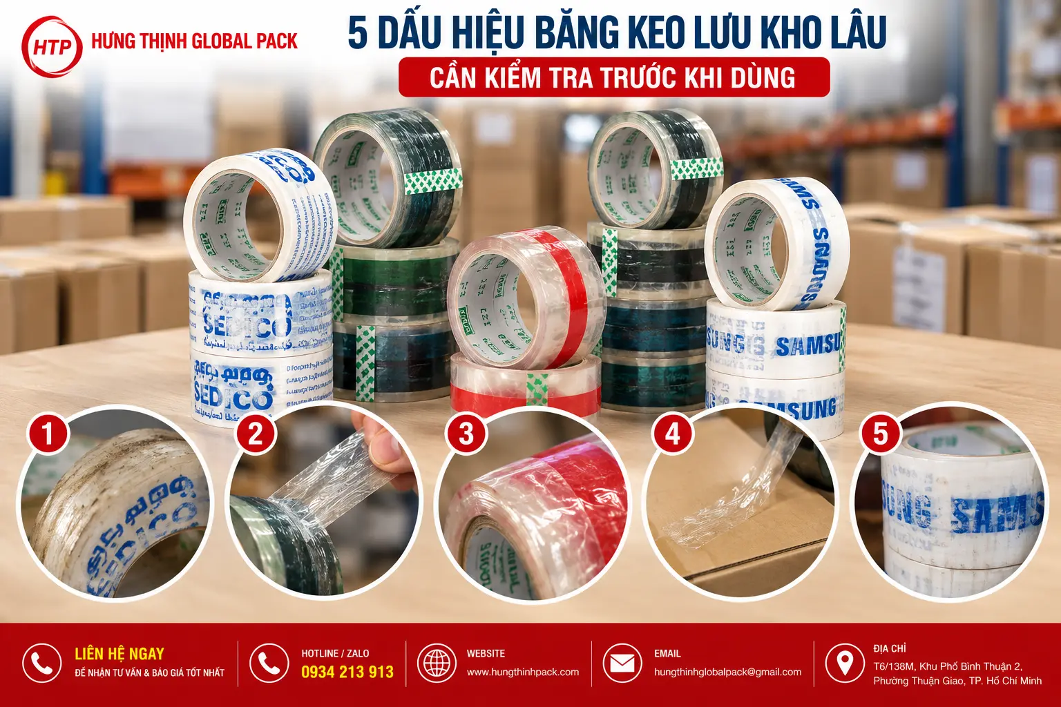 5 dấu hiệu băng keo lưu kho lâu cần kiểm tra trước khi sử dụng