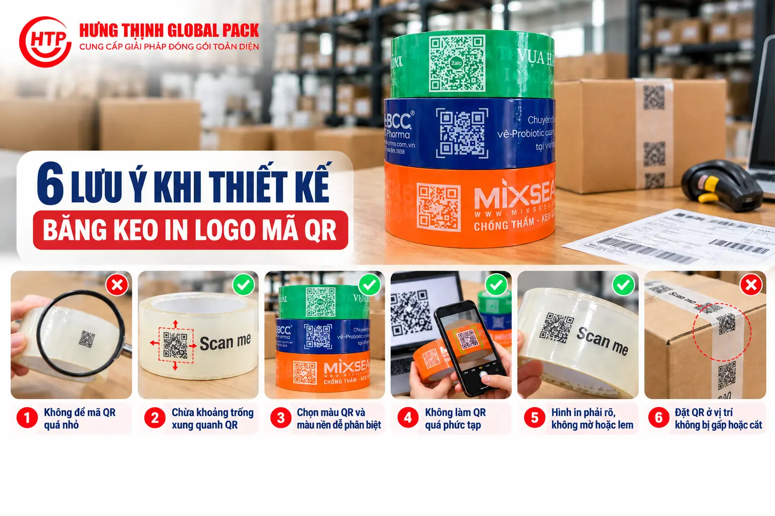 6 lưu ý khi thiết kế băng keo in logo mã QR