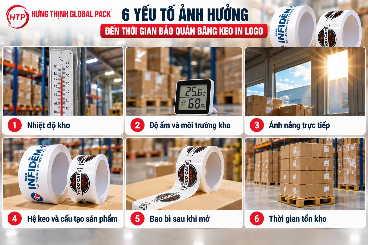 6 yếu tố ảnh hưởng đến thời gian bảo quản băng keo in logo