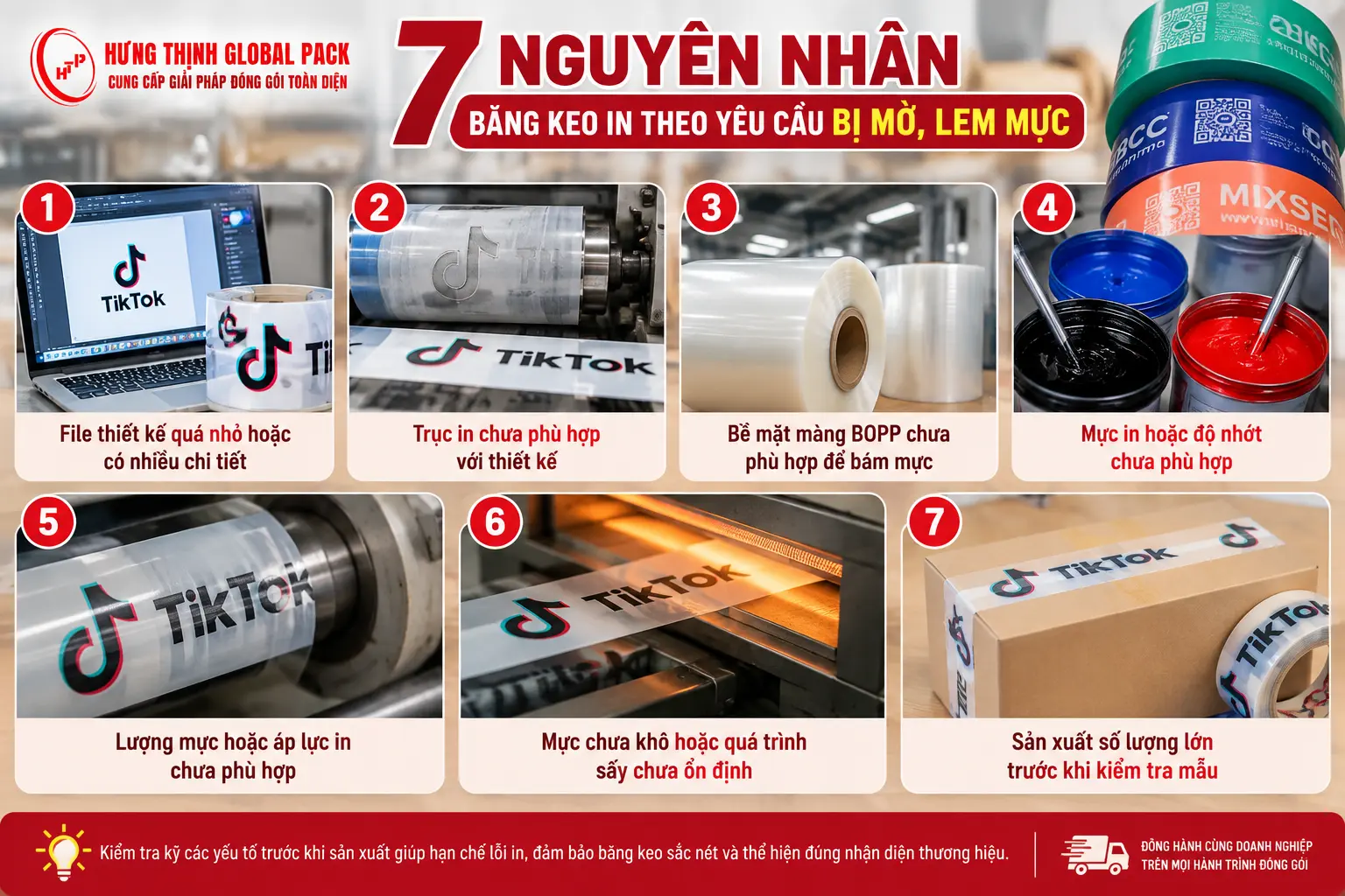 7 nguyên nhân băng keo in theo yêu cầu bị mờ, lem mực