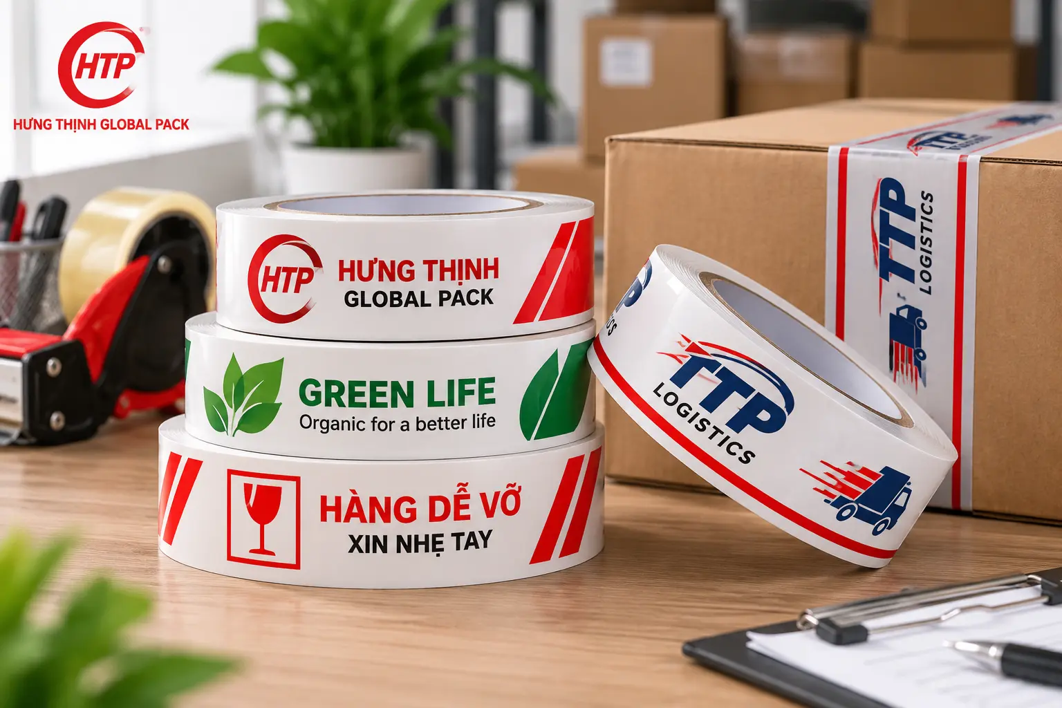 Băng keo in 2 màu theo yêu cầu giúp tăng nhận diện thương hiệu
