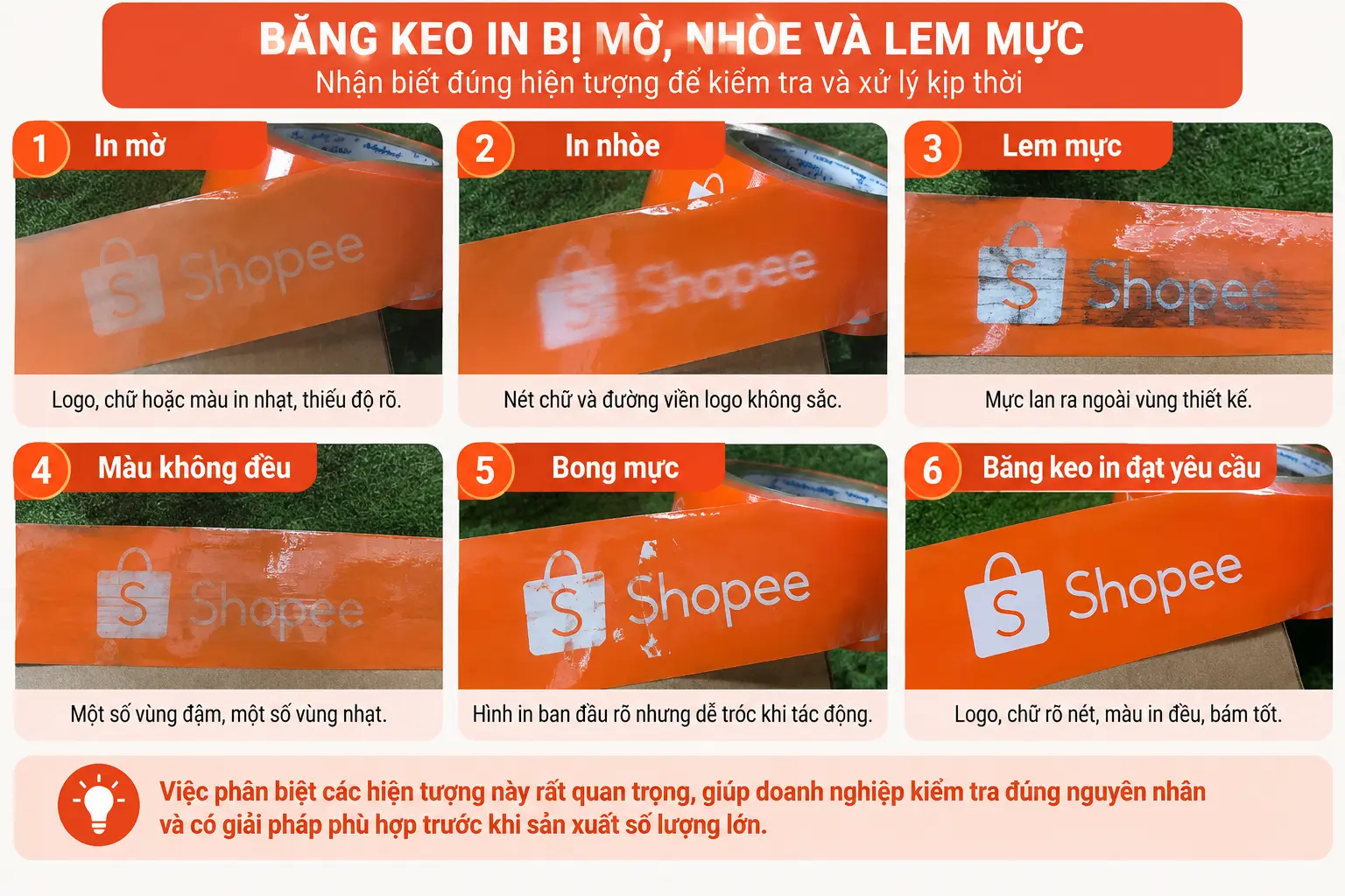 Băng keo in bị mờ, nhòe, lem mực và các lỗi in thường gặp