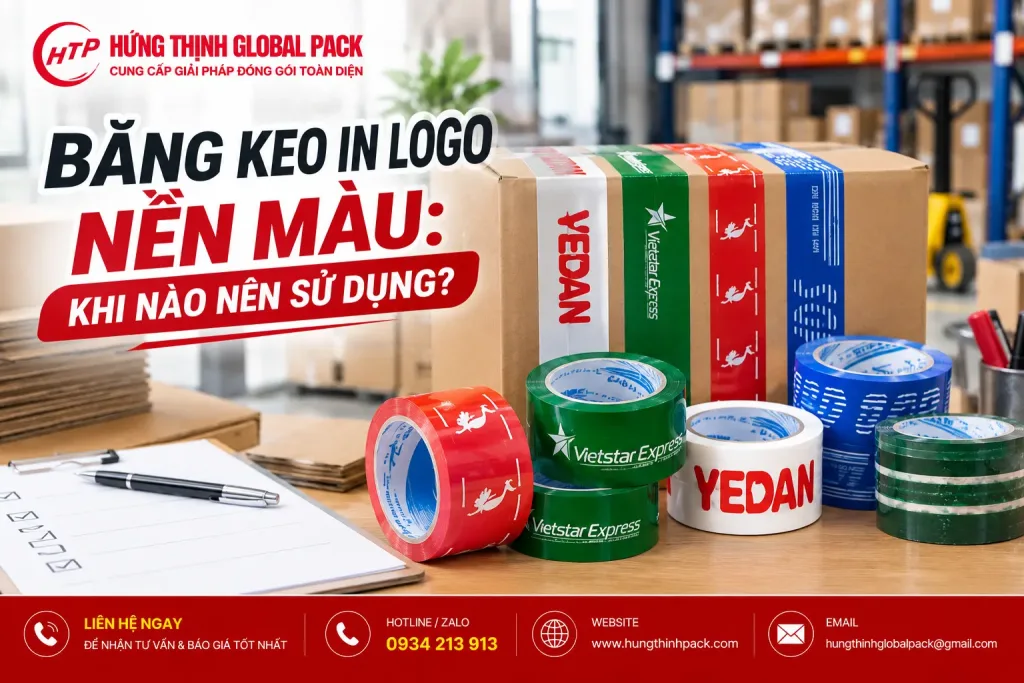Băng keo in logo nền màu khi nào nên sử dụng