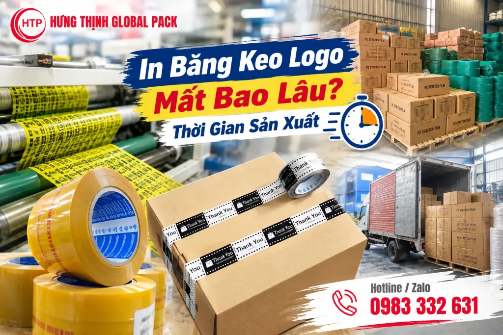 In băng keo logo mất bao lâu và thời gian sản xuất băng keo in logo