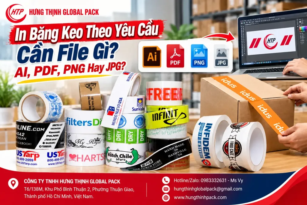 In băng keo theo yêu cầu cần file gì AI, PDF, PNG hay JPG