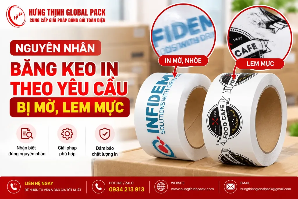 Nguyên nhân băng keo in theo yêu cầu bị mờ, lem mực
