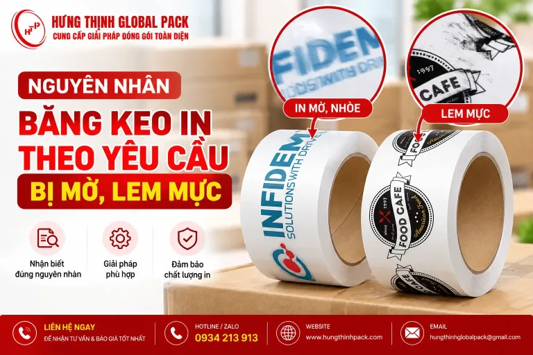 Nguyên Nhân Băng Keo In Theo Yêu Cầu Bị Mờ, Lem Mực