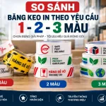 So sánh băng keo in theo yêu cầu 1 màu, 2 màu, 3 màu