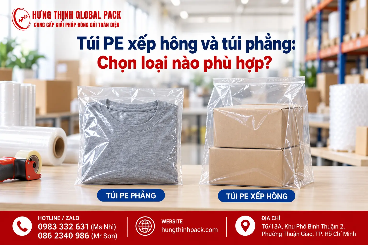 Túi PE xếp hông và túi phẳng: Chọn loại nào phù hợp?
